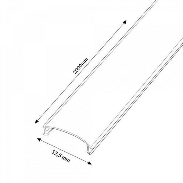 Difusor negro para perfil negro 12,5 mm para tiras LED (LM3670)