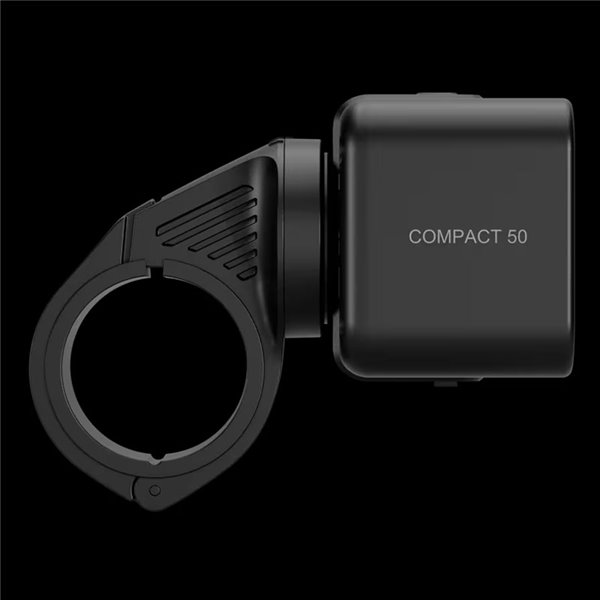 Kit d'éclairage vélo LEDsBIKE COMPACT 50 : éclairage 50 lux avec port USB-C, étanchéité IP54 et support Garmin 2,2–35 mm