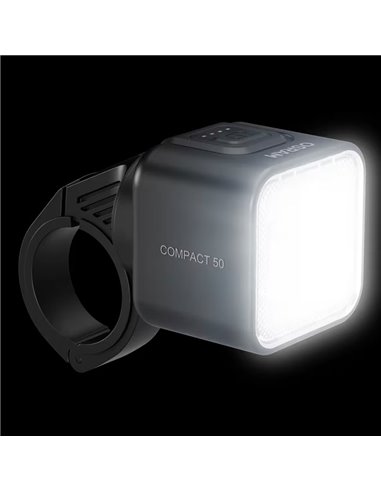 Set de luces para bicicleta LEDsBIKE COMPACT 50 SET 50 lux con USB-C, IP54 y soporte Garmin 2.2–35 mm