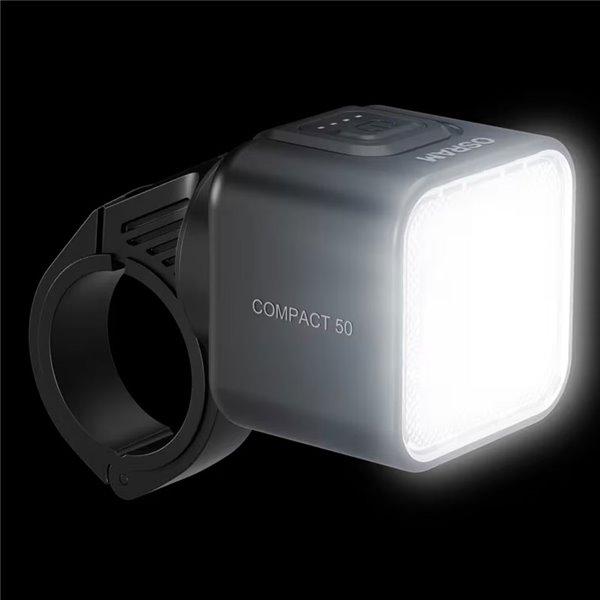 Set de luces para bicicleta LEDsBIKE COMPACT 50 SET 50 lux con USB-C, IP54 y soporte Garmin 2.2–35 mm