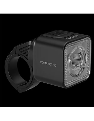 Set de luces para bicicleta LEDsBIKE COMPACT 50 SET 50 lux con USB-C, IP54 y soporte Garmin 2.2–35 mm