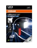 Set de luces para bicicleta LEDsBIKE COMPACT 50 SET 50 lux con USB-C, IP54 y soporte Garmin 2.2–35 mm