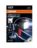 Set de luces para bicicleta LEDsBIKE COMPACT 100 SET 100 lux con modo automático, luz de freno, USB-C e IP54
