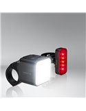 Set de luces para bicicleta LEDsBIKE COMPACT 100 SET 100 lux con modo automático, luz de freno, USB-C e IP54