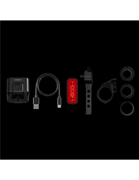 Ensemble de lumières pour vélo LEDsBIKE COMPACT 100 SET 100 lux avec mode auteur, lumière de frein, USB-C et IP54