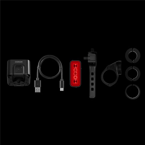 Ensemble de lumières pour vélo LEDsBIKE COMPACT 100 SET 100 lux avec mode auteur, lumière de frein, USB-C et IP54