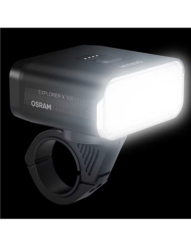 Set de luces para bicicleta LEDsBIKE EXPLORER X 500 SET 500Lm con USB-C, IP54 y soporte Garmin Ø22,2–35 mm