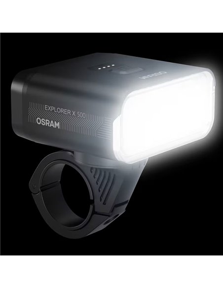 Set de luces para bicicleta LEDsBIKE EXPLORER X 500 SET 500Lm con USB-C, IP54 y soporte Garmin Ø22,2–35 mm