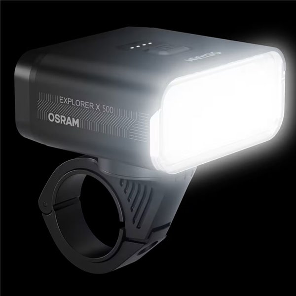 Set de luces para bicicleta LEDsBIKE EXPLORER X 500 SET 500Lm con USB-C, IP54 y soporte Garmin Ø22,2–35 mm