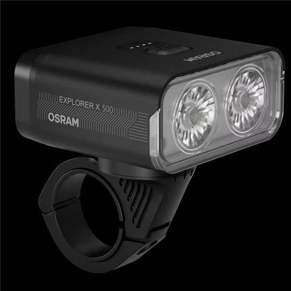 Set de luces para bicicleta LEDsBIKE EXPLORER X 500 SET 500Lm con USB-C, IP54 y soporte Garmin Ø22,2–35 mm