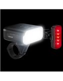 Set de luces para bicicleta LEDsBIKE EXPLORER X 500 SET 500Lm con USB-C, IP54 y soporte Garmin Ø22,2–35 mm