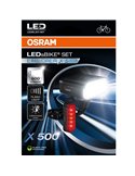 Set de luces para bicicleta LEDsBIKE EXPLORER X 500 SET 500Lm con USB-C, IP54 y soporte Garmin Ø22,2–35 mm