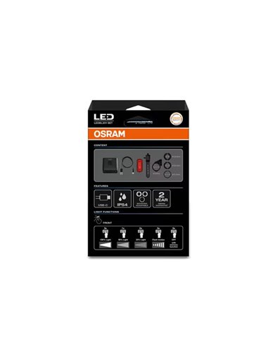 Set de luces para bicicleta LEDsBIKE EXPLORER X 500 SET 500Lm con USB-C, IP54 y soporte Garmin Ø22,2–35 mm