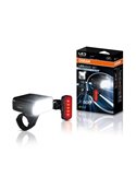 Set de luces para bicicleta LEDsBIKE EXPLORER X 500 SET 500Lm con USB-C, IP54 y soporte Garmin Ø22,2–35 mm
