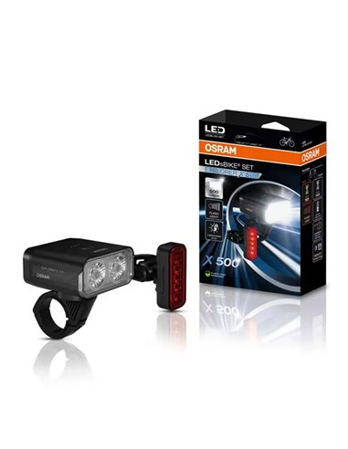 Set de luces para bicicleta LEDsBIKE EXPLORER X 500 SET 500Lm con USB-C, IP54 y soporte Garmin Ø22,2–35 mm
