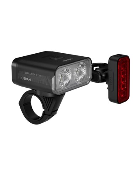 Set de luces bicicleta LEDsBIKE EXPLORER X 1000 SET 1000Lm con modo automático, luz de freno, USB-C e IP54