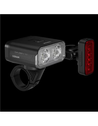 Set de luces bicicleta LEDsBIKE EXPLORER X 1000 SET 1000Lm con modo automático, luz de freno, USB-C e IP54