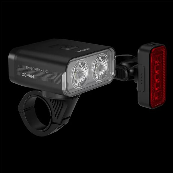 Set de luces bicicleta LEDsBIKE EXPLORER X 1000 SET 1000Lm con modo automático, luz de freno, USB-C e IP54