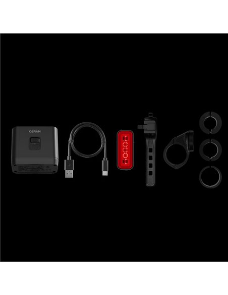 Ensemble de lumières LED pour véloBIKE EXPLORER X 1000 SET 1000Lm avec mode auteur, lumière de frein, USB-C et IP54