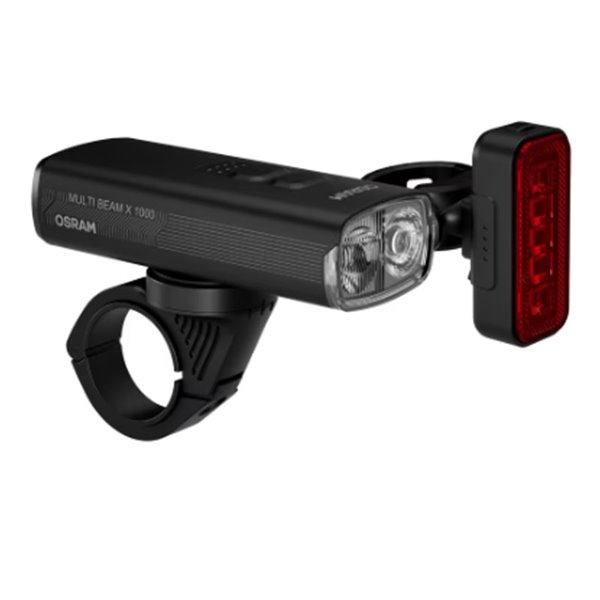 Ensemble d'éclairage vélo LEDsBIKE MULTI BEAM X 1000, 1000 lm, avec feux de route, automatique et USB-C, IP54