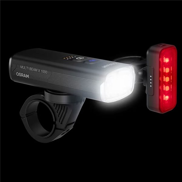 Conjunto de luzes para bicicleta LEDsBIKE MULTI BEAM X 1000 de 1000 lúmens com farol alto, acionamento automático e USB-C, IP54