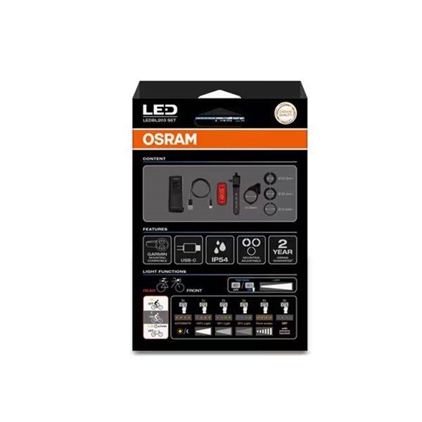 Set de luces para bicicleta LEDsBIKE MULTI BEAM X 1000 SET 1000Lm con luces largas, automático y USB-C, IP54