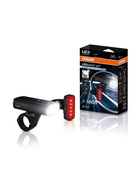 Ensemble d'éclairage vélo LEDsBIKE MULTI BEAM X 1000, 1000 lm, avec feux de route, automatique et USB-C, IP54