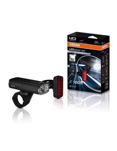 Set de luces para bicicleta LEDsBIKE MULTI BEAM X 1000 SET 1000Lm con luces largas, automático y USB-C, IP54