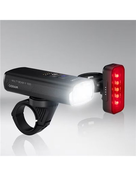 Ensemble d'éclairage vélo LEDsBIKE MULTI BEAM X 1000, 1000 lm, avec feux de route, automatique et USB-C, IP54