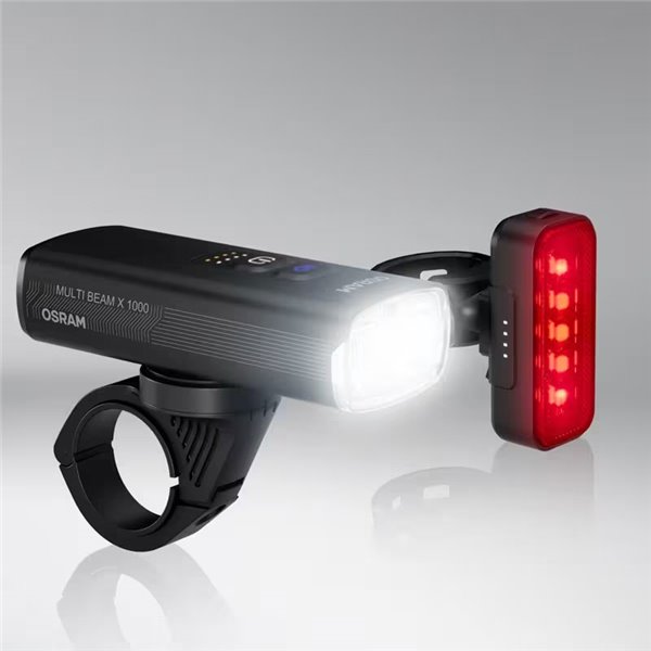 Ensemble d'éclairage vélo LEDsBIKE MULTI BEAM X 1000, 1000 lm, avec feux de route, automatique et USB-C, IP54