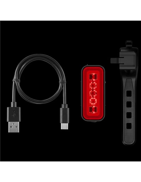 Luz trasera para bicicleta LEDsBIKE COMPACT REAR con luz de freno, automático y USB-C, StVZO, IP54