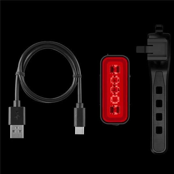 Luz trasera para bicicleta LEDsBIKE COMPACT REAR con luz de freno, automático y USB-C, StVZO, IP54