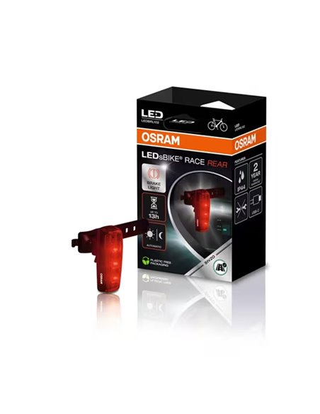 Luz trasera para bicicleta LEDsBIKE RACE REAR con luz de freno y modo automático, USB-C, StVZO e IP54