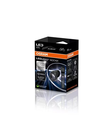 Kit de montaje para luces de bicicleta LEDsBIKE ACC101 con soporte Garmin y correa trasera, Ø22,2–35 mm