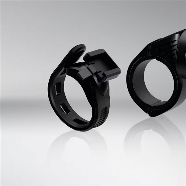 Kit de montaje para luces de bicicleta LEDsBIKE ACC101 con soporte Garmin y correa trasera, Ø22,2–35 mm