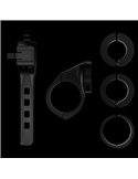 Kit de montaje para luces de bicicleta LEDsBIKE ACC101 con soporte Garmin y correa trasera, Ø22,2–35 mm