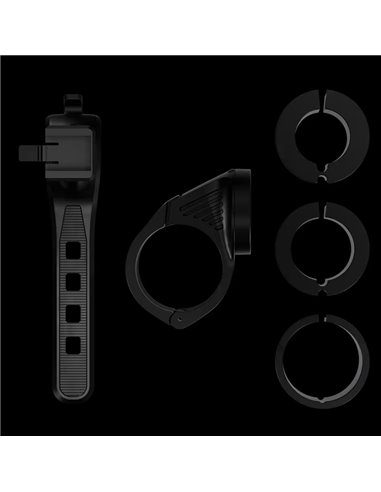 Kit de fixation pour éclairage vélo LEDsBIKE ACC101 avec support Garmin et sangle arrière, Ø 22,2–35 mm