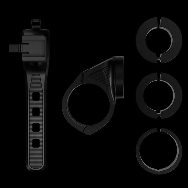 Kit de montaje para luces de bicicleta LEDsBIKE ACC101 con soporte Garmin y correa trasera, Ø22,2–35 mm