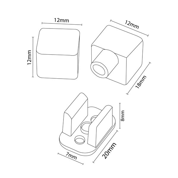 Pack 2 tapones y 2 grapas para Funda Neón SLIM 8x4 mm LM3985