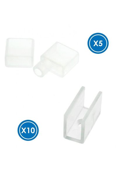 Pacote com 2 buchas e 2 grampos para caixa DROP Neon 13x6 mm LM3983