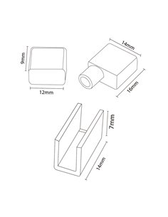Lot de 2 bouchons et 2 agrafes pour boîtier DROP Neon 13x6 mm LM3983 2