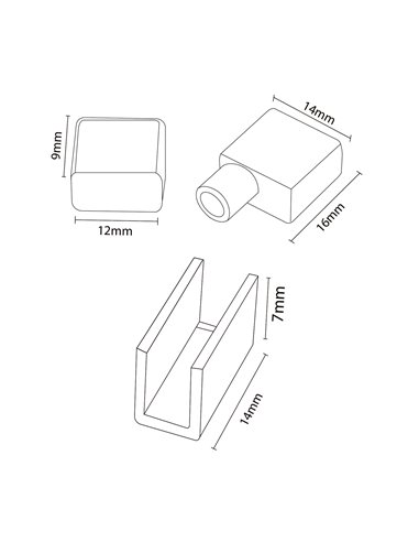 Pacote com 2 buchas e 2 grampos para caixa DROP Neon 13x6 mm LM3983