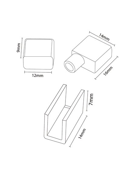 Pack 2 tapones y 2 grapas para Funda Neón DROP 13x6 mm LM3983