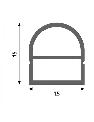 Funda de silicona neón para tiras LED DOOR 15x15 mm 20 metros LM3982