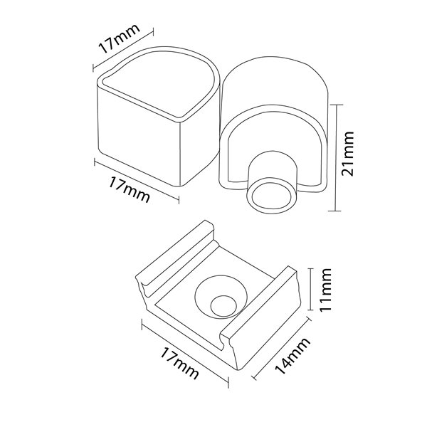 Pack tapones y grapas para Funda Neón DROP 15x15 mm LM3982