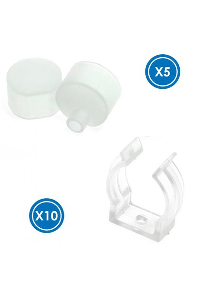 Pack tapones y grapas para Funda Neón CILINDRE 20x20 mm LM3981