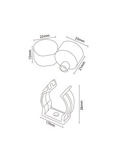 Pack tapones y grapas para Funda Neón CILINDRE 20x20 mm LM3981 2