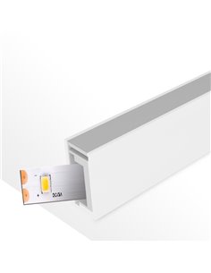 Funda de silicona RECTANLE 15x8 para tiras LED 20 metros, opal 180°