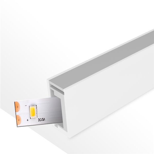 Funda de silicona RECTANLE 15x8 para tiras LED 20 metros, opal 180°