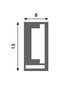 Couvercle rectangulaire en silicone 15x8 pour rubans LED de 20 mètres, opale 180° 2